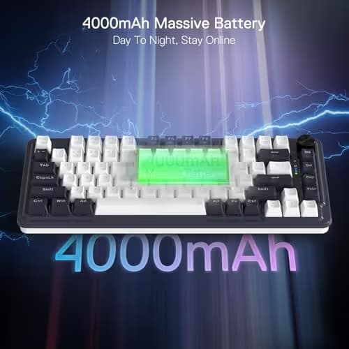 Redragon K673 PRO 75% Wireless Gasket RGB Gaming Keyboard, 3-Modes 81 Keys Compact Mechanical Keyboard Hot-Swap Socket, Dedicated Knob Control and 5-Layer Noise Dampening, Linear Red Switch image
