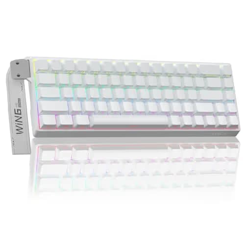 AULA WIN68 HE Mechanical Gaming Keyboard 60%, Hall Effect Magnetic Switch, Fast Trigger Mode Adjustable Actuation, 8000Hz Polling Rate, RGB Backlit, Wired White Keyboard for Laptop/PC Gamer image
