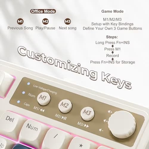 AULA S99 Gaming Keyboard, Wireless Computer Keyboards, Tri-Mode Bluetooth/2.4GHz/USB-C Custom Creamy Keyboard with Number Pad, RGB Backlit Media Knob Cute Programmable Keyboard for PC Gamer - Green image