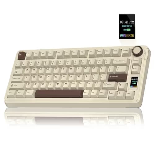 AULA S75 PRO Wireless Mechanical Keyboard with Screen&Knob, 75% Hot Swappable Gaming Keyboard with Pre-lubed Switches, RGB Backlit, PBT Keycaps, Creamy Sounding Computer Keyboards main image