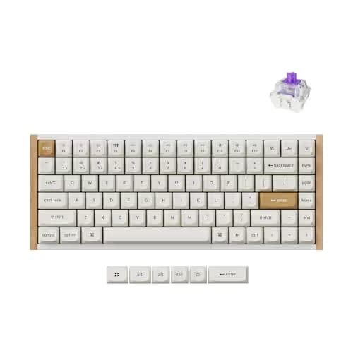 Keychron K2 HE Rapid Trigger Wireless Custom Keyboard with Hall Effect Gateron Double-Rail Magnetic Switch, 2.4 GHz QMK Bluetooth 5.2 RGB Compatible with Mac Windows Linux (Aluminum + Wood) main image