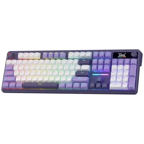 Redragon K762 Wireless Gasket Gaming Keyboard w/Hype Screen & Knob, 104 Keys Mechanical Keyboard, Easy-Control 1.14’’ TFT Info Display, 5-Layer Noise Dampening, Round PBT Keycaps, Mint Mambo Switch main image