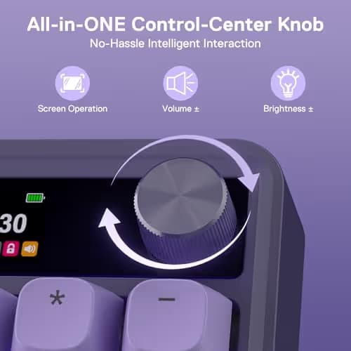 Redragon K762 Wireless Gasket Gaming Keyboard w/Hype Screen & Knob, 104 Keys Mechanical Keyboard, Easy-Control 1.14’’ TFT Info Display, 5-Layer Noise Dampening, Round PBT Keycaps, Mint Mambo Switch image