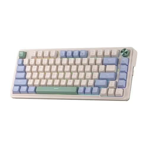 Redragon K673 PRO 75% Wireless Gasket RGB Gaming Keyboard, 3-Modes 81 Keys Compact Mechanical Keyboard w/Hot-Swap Socket, Dedicated Knob Control & Sound Absorbing Pads, Linear Red Switch image