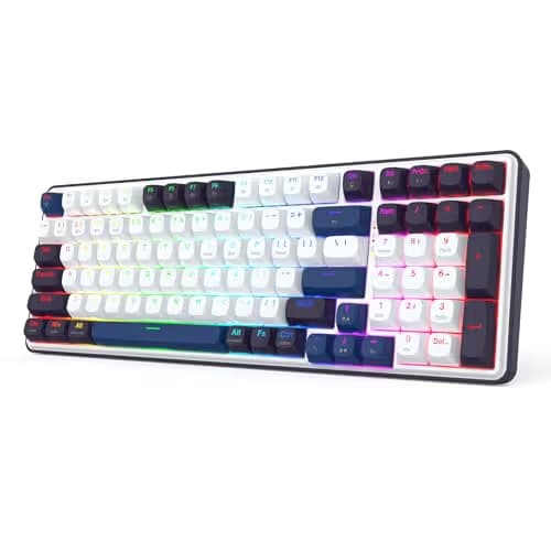 Redragon K744 PRO 99 Keys Wireless Gasket RGB Gaming Keyboard, 3-Mode Mechanical Keyboard w/Hot-Swap Socket, Round PBT Keycaps & 5-Layer Noise Dampening, Custom Linear Switch image