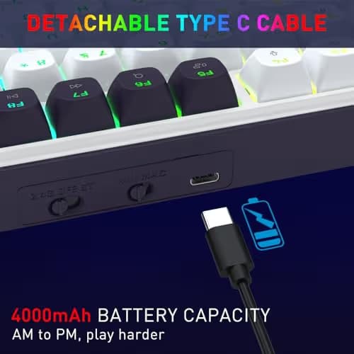 Redragon K744 PRO 99 Keys Wireless Gasket RGB Gaming Keyboard, 3-Mode Mechanical Keyboard w/Hot-Swap Socket, Round PBT Keycaps & 5-Layer Noise Dampening, Custom Linear Switch image