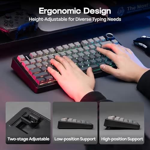 EPOMAKER x Aula F75 Gasket Mechanical Keyboard, 75% Wireless Hot Swappable Gaming Keyboard with Five-Layer Padding&Knob, BT/2.4GHz/USB-C, RGB (Black Gradient, LEOBOG Reaper Switch) image