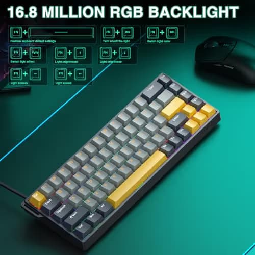 AULA WIN68 HE MAX - Hall Effect Gaming Keyboard with Magnetic Switch, Adjustable Actuation Fast Trigger Mode, 8KHz Polling Rate, RGB Backlit Wired Mechanical Gaming Keyboard 60 Percent image