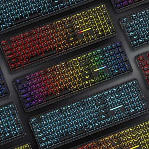 Redragon K745 Wired Gasket RGB Gaming Keyboard, 108 Keys Mechanical Keyboard w/Extra 4 Hotkeys, Upgraded Hot-swappable Socket, 5-Layer Noise Dampening, Creamy & Thocky Custom Linear Switch image