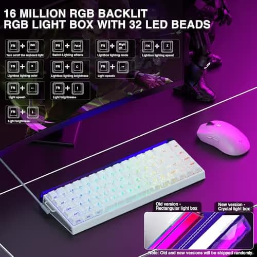 AULA Hero 68 HE 60% Gaming Keyboard Wired, Hall Effect Magnetic Switch Keyboard with 8K Hz Polling Rate, Side Printed PBT Keycaps, RGB Backlit Light Box, Customizable Web Software for PC/Mac Gamers image