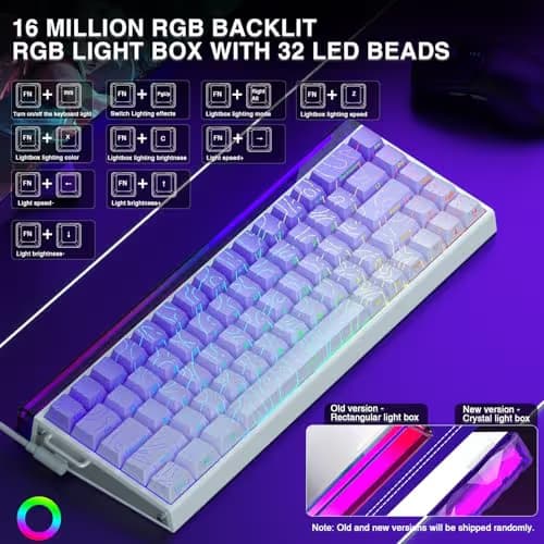 AULA Hero 68 HE 60% Gaming Keyboard Wired, Hall Effect Magnetic Switch Keyboard with Adjustable Actuation, Fast Trigger Mode, 8K Hz Polling Rate, 0.125ms Latency,Side Printed PBT Keycaps, RGB Backlit image