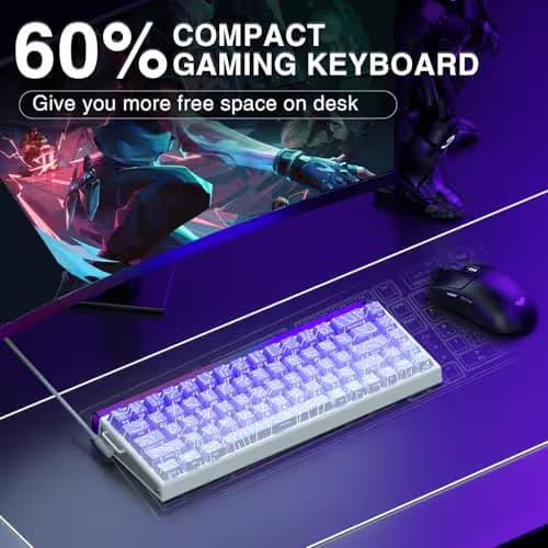 AULA Hero 68 HE 60% Gaming Keyboard Wired, Hall Effect Magnetic Switch Keyboard with Adjustable Actuation, Fast Trigger Mode, 8K Hz Polling Rate, 0.125ms Latency,Side Printed PBT Keycaps, RGB Backlit image