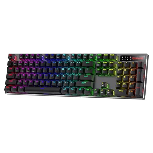 Redragon K556 PRO Upgraded Wireless RGB Gaming Keyboard, BT/2.4Ghz Tri-Mode Aluminum Mechanical Keyboard w/No-Lag Connection, Hot-Swap Linear Quiet Red Switch main image