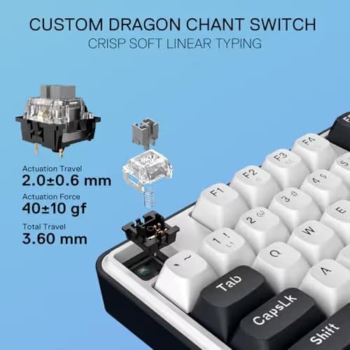 Redragon K689 Wired Gasket RGB Gaming Keyboard, 108 Keys Mechanical Keyboard w/Extra 4 Hotkeys, Upgraded Hot-swappable Socket, 3-Layer Noise Dampening, Mixed Color Keycaps, Custom Linear Switch image