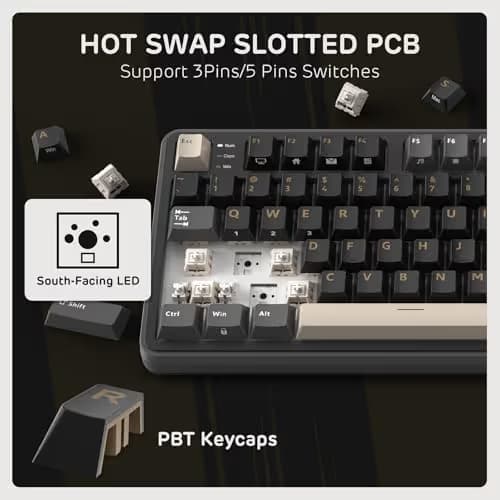RK ROYAL KLUDGE S98 Mechanical Keyboard w/Smart Display & Knob, Top Mount 96% RGB Wireless Gaming Keyboard BT/2.4G/USB-C, Hot Swappable, Software Support, Creamy Sound, 98 Keys image