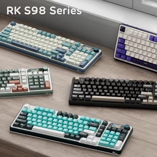 RK ROYAL KLUDGE S98 Mechanical Keyboard w/Smart Display & Knob, Top Mount 96% RGB Wireless Gaming Keyboard BT/2.4G/USB-C, Hot Swappable, Software Support, Creamy Sound, 98 Keys image