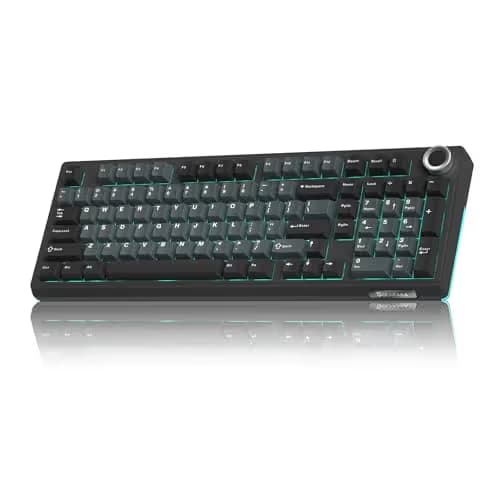 SOLAKAKA KI99 Pro Wireless Mechanical Keyboard Quiet Switch,Hot Swappable Pre-Lubed Switches Silent Keyboard with RGB Backlit,Gasket Structure Computer Gaming Keyboards(BlackBlue, Silent Switch) main image