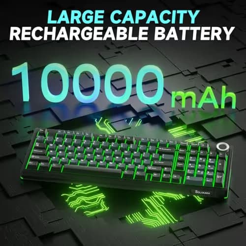 SOLAKAKA KI99 Pro Wireless Mechanical Keyboard Quiet Switch,Hot Swappable Pre-Lubed Switches Silent Keyboard with RGB Backlit,Gasket Structure Computer Gaming Keyboards(BlackBlue, Silent Switch) image