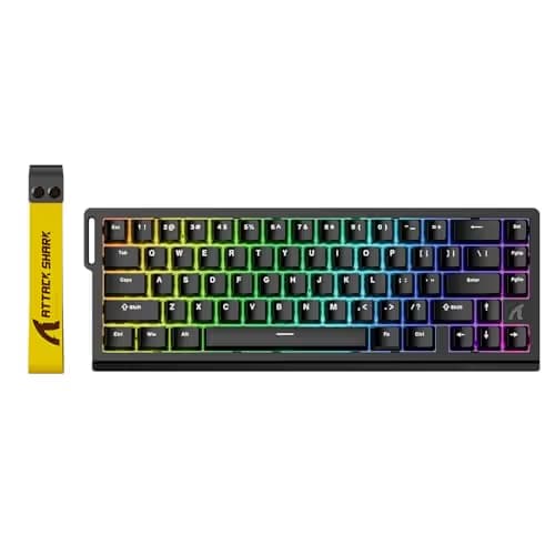 ATTACK SHARK X68 HE Rapid Trigger Mechanical Gaming Keyboard 60% Wired TKL with Adjustable Actuation,Hall Effect Magnetic Switch,8KHz Polling Rate,RGB Backlit,Top Mount for PC Mac Esport Gamer(Black) image