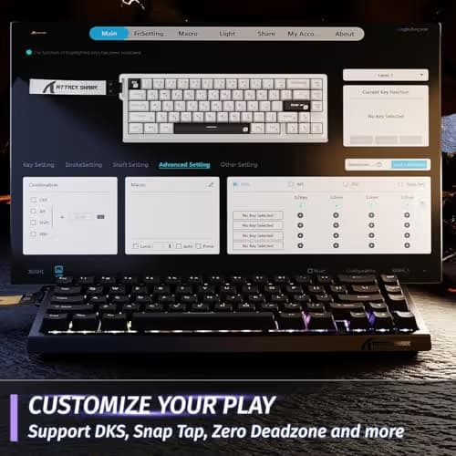 ATTACK SHARK X68 HE Rapid Trigger Mechanical Gaming Keyboard 60% Wired TKL with Adjustable Actuation,Hall Effect Magnetic Switch,8KHz Polling Rate,RGB Backlit,Top Mount for PC Mac Esport Gamer(Black) image