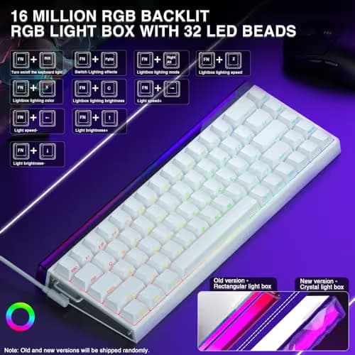 AULA Hero 68 HE 60% Gaming Keyboard Wired, Hall Effect Magnetic Switch Keyboard with Adjustable Actuation, Fast Trigger Mode, 8K Hz Polling Rate, 0.125ms Latency,Side Printed PBT Keycaps, RGB Backlit image