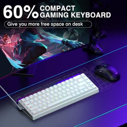 AULA Hero 68 HE 60% Gaming Keyboard Wired, Hall Effect Magnetic Switch Keyboard with Adjustable Actuation, Fast Trigger Mode, 8K Hz Polling Rate, 0.125ms Latency,Side Printed PBT Keycaps, RGB Backlit image