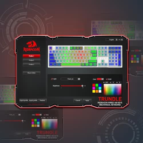 Redragon K668 RGB Gaming Keyboard, 108 Keys Wired Mechanical Keyboard w/Extra 4 Hotkeys, Sound Absorbing Foams, Upgraded Hot-swappable Socket, Mixed Color Keycaps x 2 Sets, Red Switch image