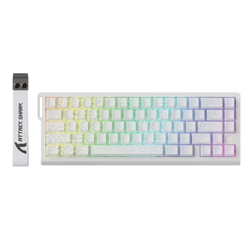 ATTACK SHARK X68 HE Rapid Trigger Mechanical Gaming Keyboard 60% Wired with Adjustable Actuation,Hall Effect Magnetic Switch,8KHz Polling Rate,RGB Backlit,Top Mount,Side Printed Keycap(White Contour) image