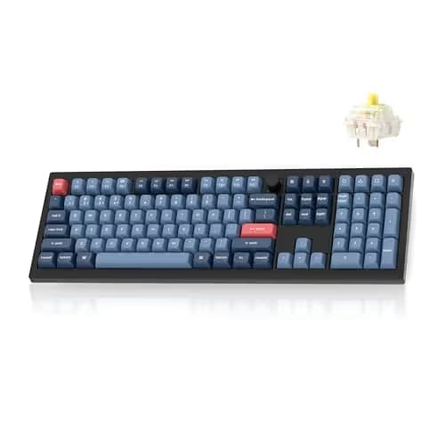 Keychron V6 Max Wireless Custom Mechanical Keyboard, 2.4 GHz Bluetooth QMK Full-Size Layout RGB with Hot-swappable Gateron Banana Switch Compatible with Mac Windows Linux image