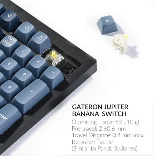 Keychron V6 Max Wireless Custom Mechanical Keyboard, 2.4 GHz Bluetooth QMK Full-Size Layout RGB with Hot-swappable Gateron Banana Switch Compatible with Mac Windows Linux image