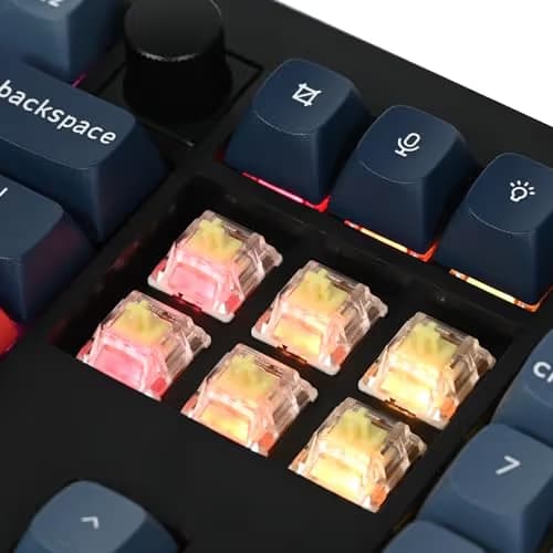 Keychron V6 Max Wireless Custom Mechanical Keyboard, 2.4 GHz Bluetooth QMK Full-Size Layout RGB with Hot-swappable Gateron Banana Switch Compatible with Mac Windows Linux image