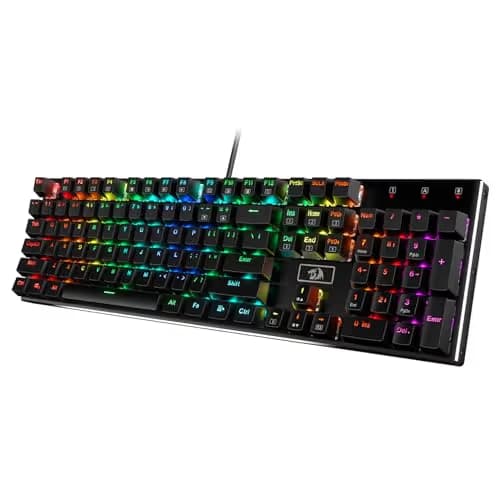 Redragon K556 RGB LED Backlit Wired Mechanical Gaming Keyboard, 104 Keys Hot-Swap Mechanical Keyboard w/Aluminum Base, Upgraded Socket and Noise Absorbing Foams, Soft Tactile Brown Switch main image