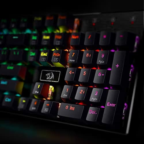 Redragon K556 RGB LED Backlit Wired Mechanical Gaming Keyboard, 104 Keys Hot-Swap Mechanical Keyboard w/Aluminum Base, Upgraded Socket and Noise Absorbing Foams, Soft Tactile Brown Switch image