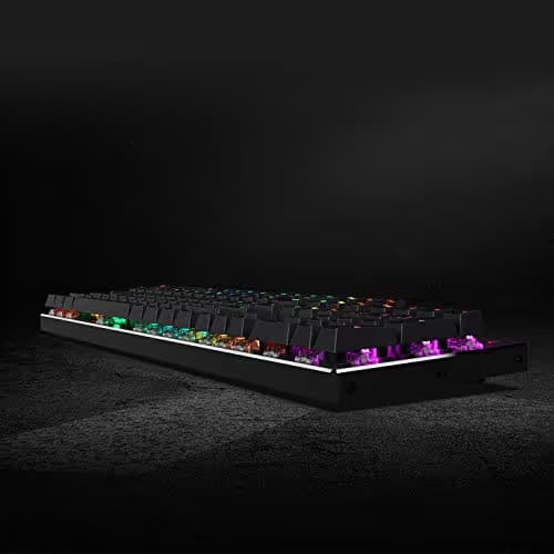 Redragon K556 RGB LED Backlit Wired Mechanical Gaming Keyboard, 104 Keys Hot-Swap Mechanical Keyboard w/Aluminum Base, Upgraded Socket and Noise Absorbing Foams, Soft Tactile Brown Switch image