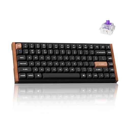 Keychron K2 HE Rapid Trigger Wireless Custom Keyboard with Hall Effect Gateron Double-Rail Magnetic Switch, QMK 2.4 GHz Bluetooth 5.2 RGB Compatible with Mac Windows Linux (Aluminum + Wood) main image