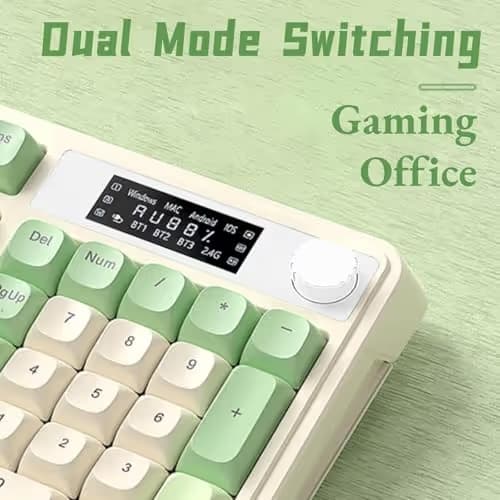 AULA S99 Pro Gaming Keyboard, Cute Creamy Keyboard with Number Pad Smart Screen, Tri-Mode Bluetooth/2.4G/USB-C Computer Keyboards, Media Knob Custom RGB Backlit Feel for MAC Xbox PC Gamer - Purple image