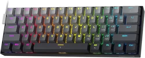 Redragon K617 GB Rapid Trigger HE Gaming Keyboard, 60% 61 Keys Wired Mechanical Keyboard w/Hyper-Fast Actuation, Dedicated Hall Effect Magnetic Switch, Actuation Point Adjustable, 8K Hz Polling Rate image