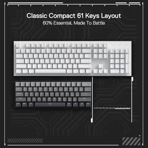 Redragon K617 GB Rapid Trigger HE Gaming Keyboard, 60% 61 Keys Wired Mechanical Keyboard w/Hyper-Fast Actuation, Dedicated Hall Effect Magnetic Switch, Actuation Point Adjustable, 8K Hz Polling Rate image