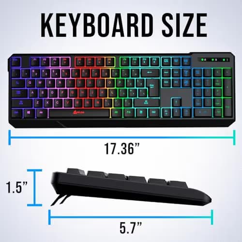 KLIM Chroma Wireless Keyboard – RGB Backlit Gaming, Rechargeable Battery, PC Keyboard, Durable & Water-Resistant, Compatible with PS4, PS5 & Mac - Black image