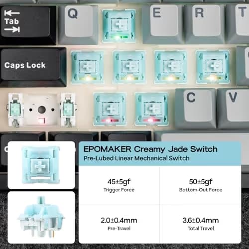 EPOMAKER TH108 PRO Full Size Mechanical Keyboard with Screen & Knob, Wireless Gaming Keyboard with 10000mAh, Creamy Gasket, Hot Swap, Custom Driver, RGB Backlight (Black, Creamy Jade) image