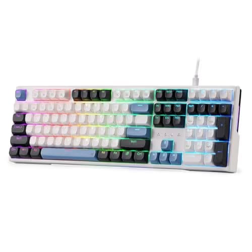 Redragon K668 Wired Gasket RGB Gaming Keyboard, 108 Keys Mechanical Keyboard w/Extra 4 Hotkeys, Upgraded Hot-swappable Socket, Sound Absorbing Foam, Mixed Color Keycaps, Custom Linear Switch image