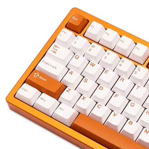 KEEBMONKEY WOBKEY Rainy 75 Aluminum HMX/JWK Switches Mechanical Keyboard with Superior Acoustics, Wired, BT, 2.4G Wireless Connectivity (Pro Orange(Mirrored Glass Weight)) image