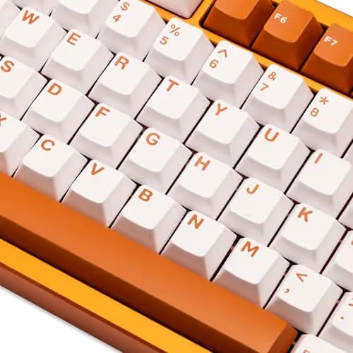 KEEBMONKEY WOBKEY Rainy 75 Aluminum HMX/JWK Switches Mechanical Keyboard with Superior Acoustics, Wired, BT, 2.4G Wireless Connectivity (Pro Orange(Mirrored Glass Weight)) image