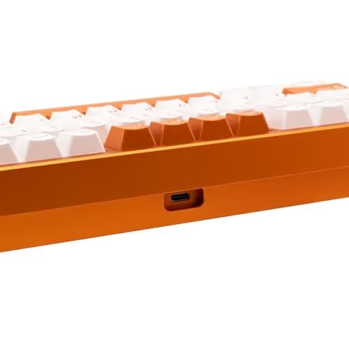 KEEBMONKEY WOBKEY Rainy 75 Aluminum HMX/JWK Switches Mechanical Keyboard with Superior Acoustics, Wired, BT, 2.4G Wireless Connectivity (Pro Orange(Mirrored Glass Weight)) image