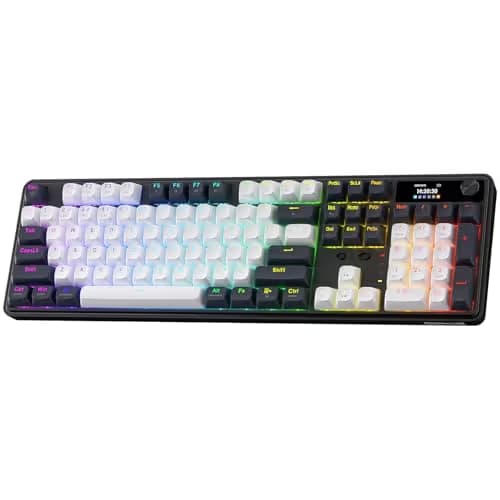 Redragon K761 Wireless Gasket Gaming Keyboard w/Hype Screen & Knob, 104 Keys Mechanical Keyboard, Easy-Control 1.26’ TFT Info Display, 5-Layer Noise Dampening, Custom Linear Switch, Abyssal Blue main image