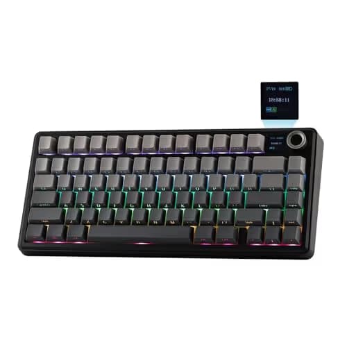 EPOMAKER X Aula F75 MAX Wireless Mechanical Keyboard with TFT Screen and Knob, Gasket Gaming Keyboard in 75% Layout, Hot Swappable, RGB Backlight, for PC/Mac/Linux (Black Gradient) image