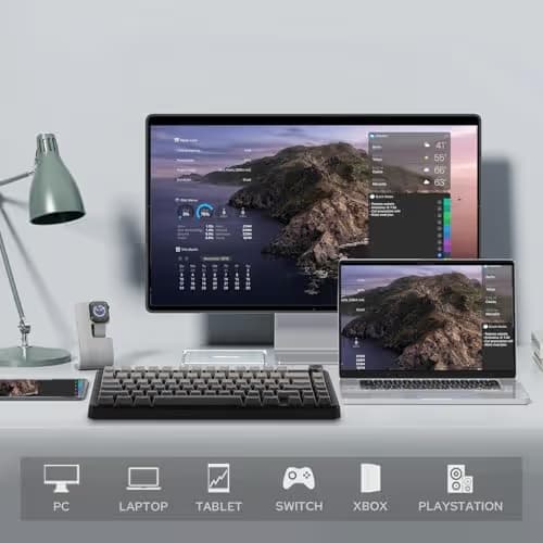 EPOMAKER X Aula F75 MAX Wireless Mechanical Keyboard with TFT Screen and Knob, Gasket Gaming Keyboard in 75% Layout, Hot Swappable, RGB Backlight, for PC/Mac/Linux (Black Gradient) image