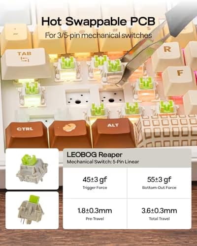 EPOMAKER X Aula F75 MAX Wireless Mechanical Keyboard with TFT Screen and Knob, Gasket Keyboard in 75% Layout, Hot Swappable Gaming Keyboard for PC/Mac/Linux (Caramel) image