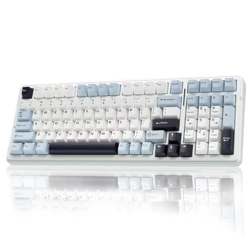 AULA F99 Wireless Mechanical Keyboard, Hot Swappable Custom Keyboard,Pre-lubed Linear Switches,Gasket Structure,RGB Backlit Gaming Keyboard (Blue&White) main image