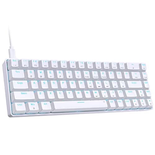 DIERYA T68SE 60% Gaming Mechanical Keyboard,Ultra Compact Mini 68 Key with Red Switches Wired Keyboard,Anti-Ghosting Keys, for Windows Laptops and PC Gamers,White main image